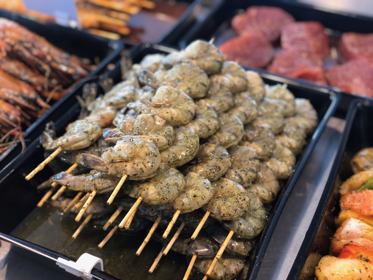 Scampi brochette