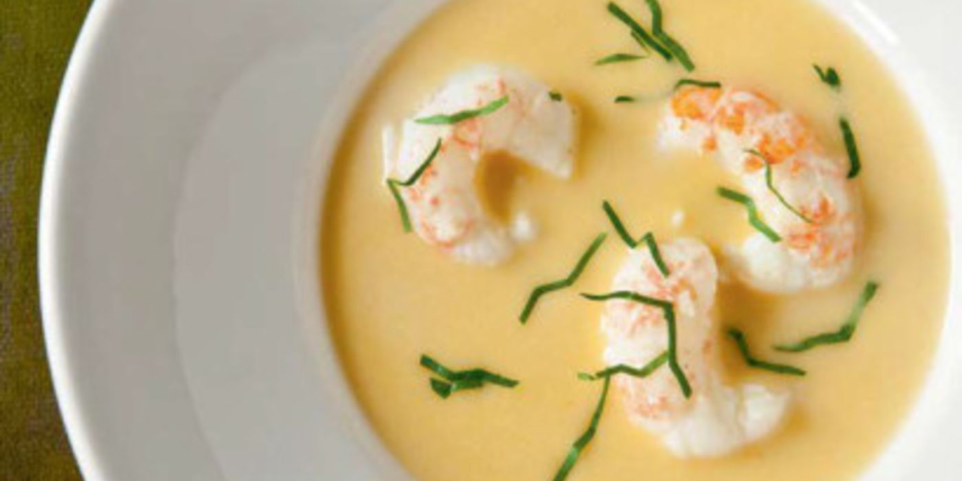 Langoustineroomsoep met cognac en peterselie