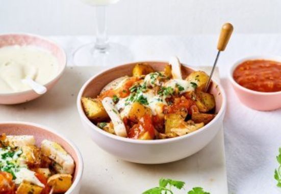 Patatas bravas met zeekat